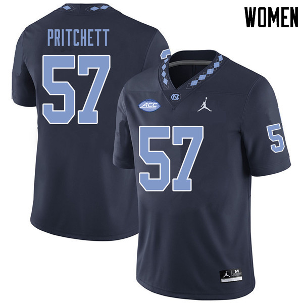 Jordan Brand Women #57 Tyler Pritchett North Carolina Tar Heels College Football Jerseys Sale-Navy
